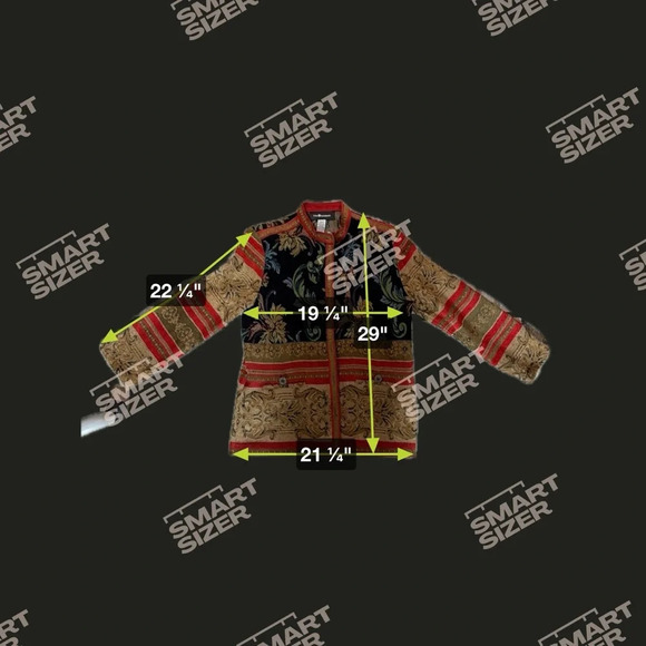 Vintage Sag Harbor Red Brown Carpet Bag Canvas Jacket Button Up Size 10 - Picture 5 of 7